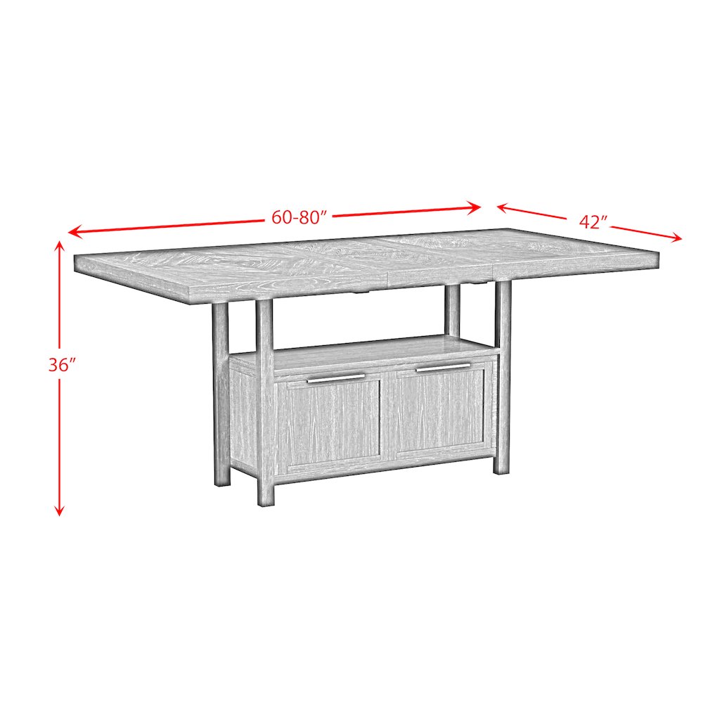 Transcend 5PC Counter Height Dining Set in Charcoal-Table and Four Chairs