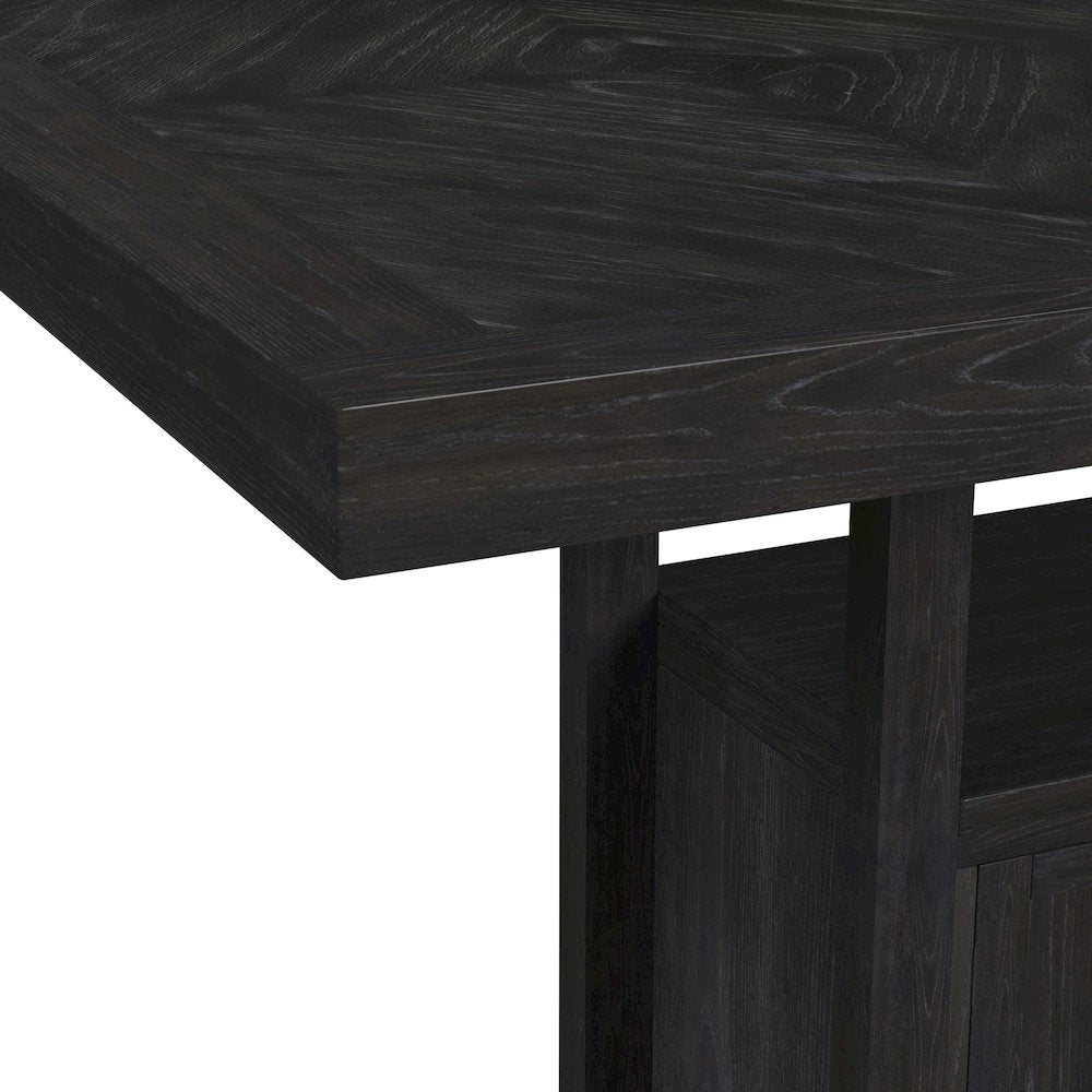 Transcend 5PC Counter Height Dining Set in Charcoal-Table and Four Chairs