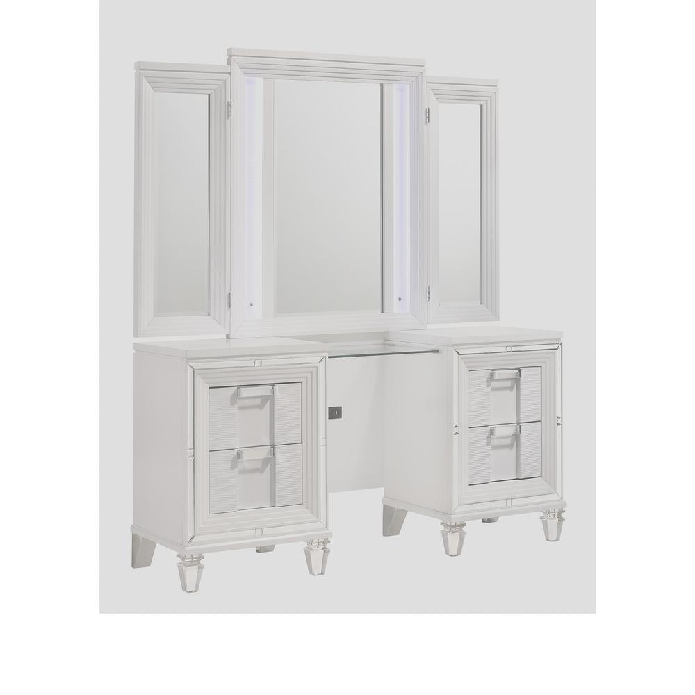 Charlotte Vanity Set with USB in White