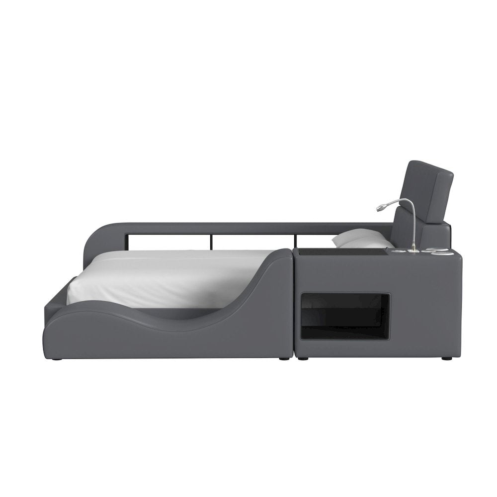 Booker Lounge Chair in Grey PU