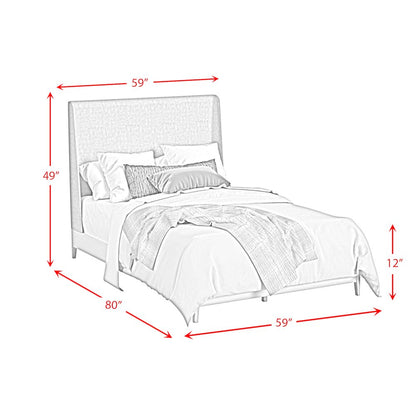 Clare Full UPH Bed with Grey Fabric in Almond