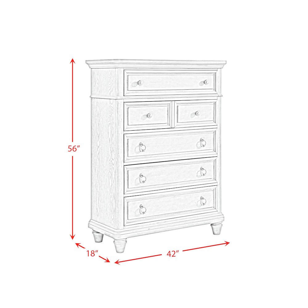 Emiko King Panel 5PC Bedroom Set in Light Grey