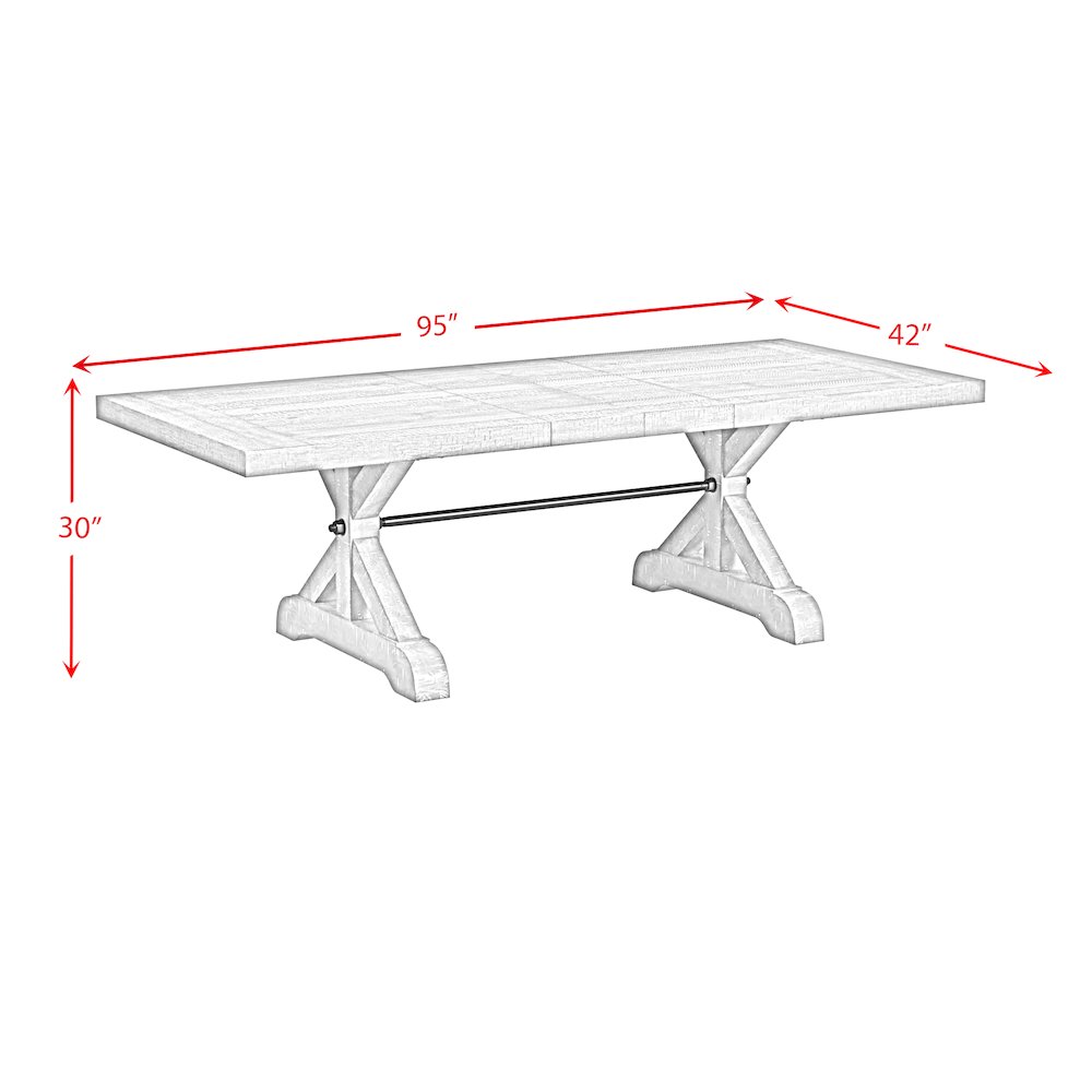Marietta Dining Table with 2x12" Leaves in Grey