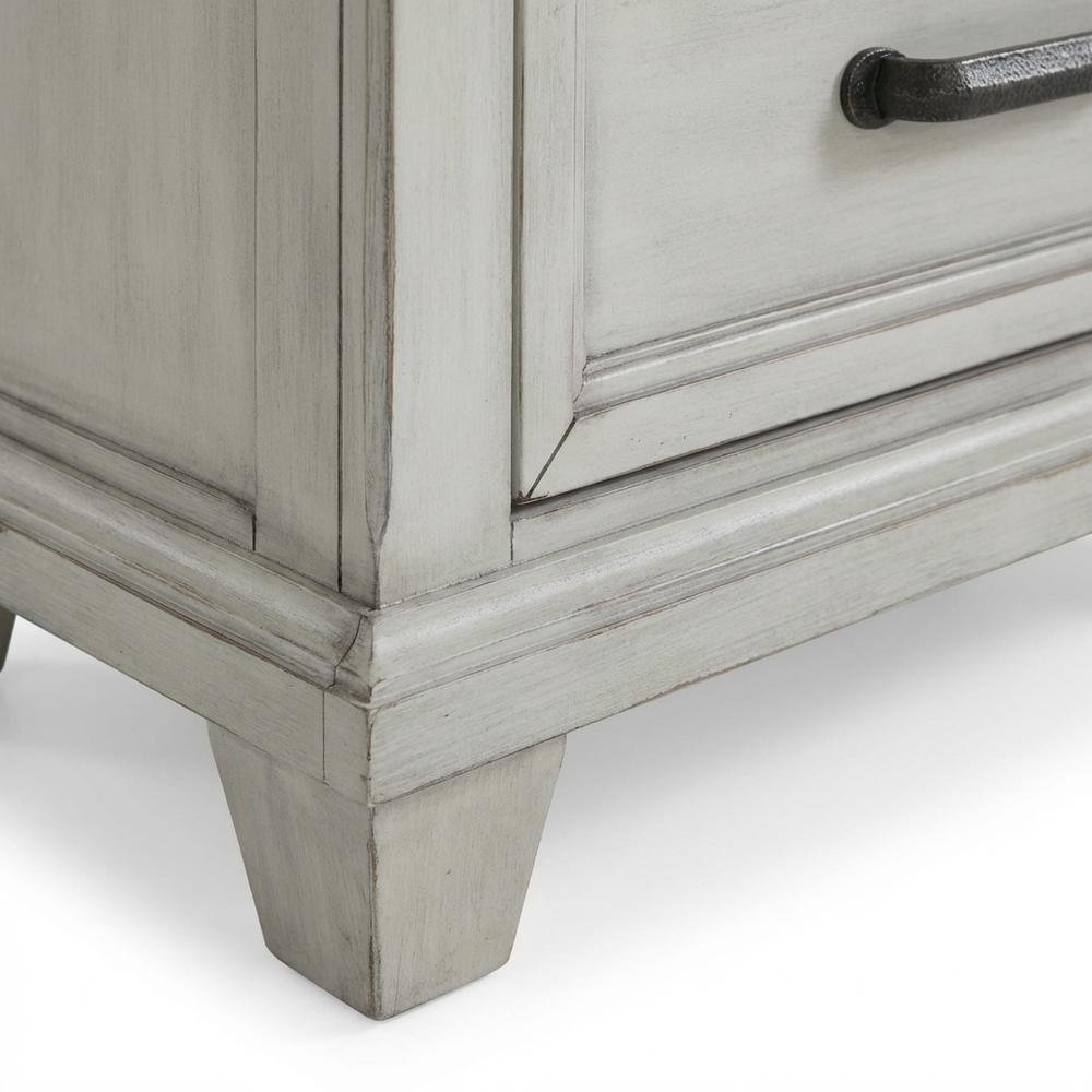 Antique White Nightstand with Usb Port and Two Drawers for Bedroom