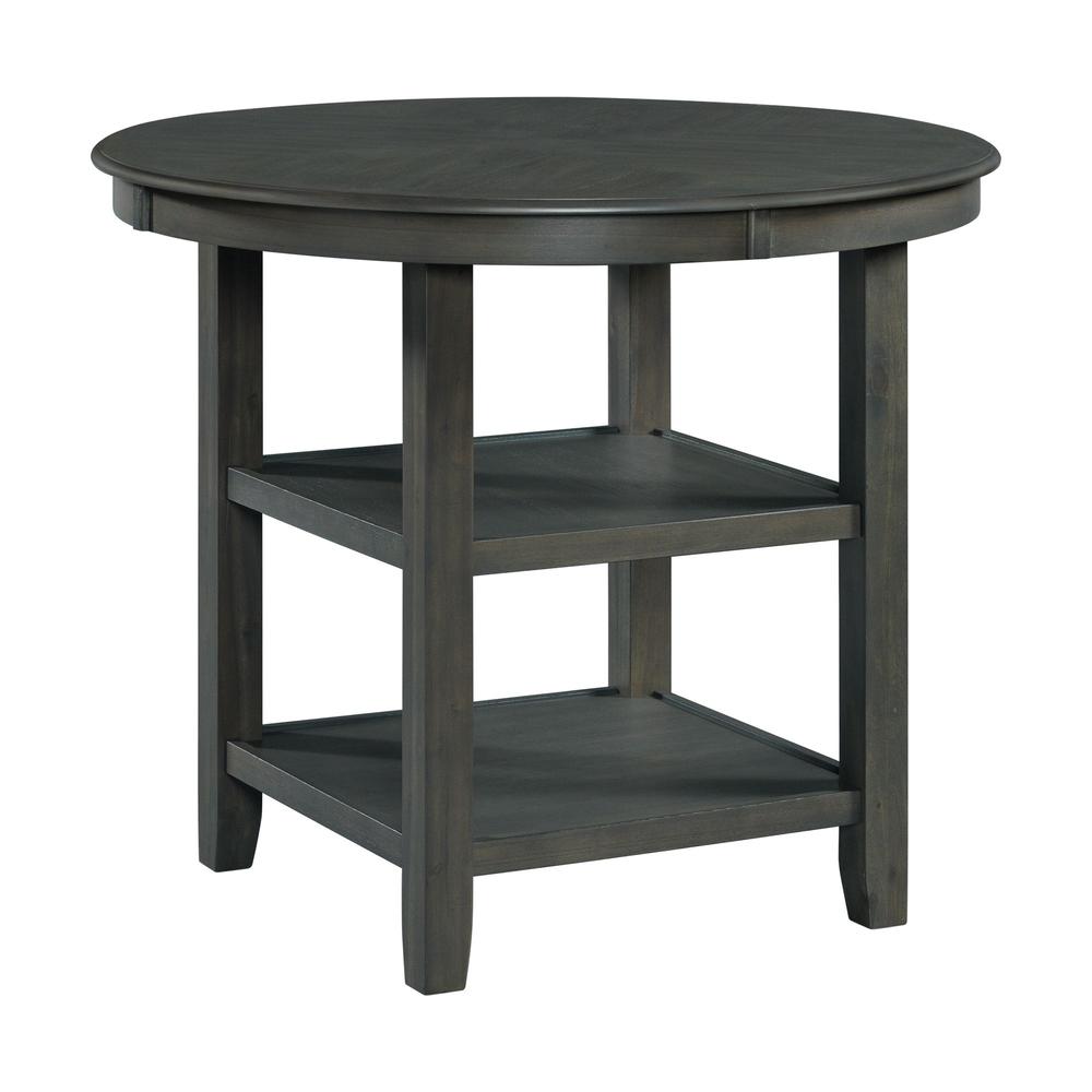 Counter Height 5PC Dining Set-Table and Four Faux Leather Side Chairs in Gray