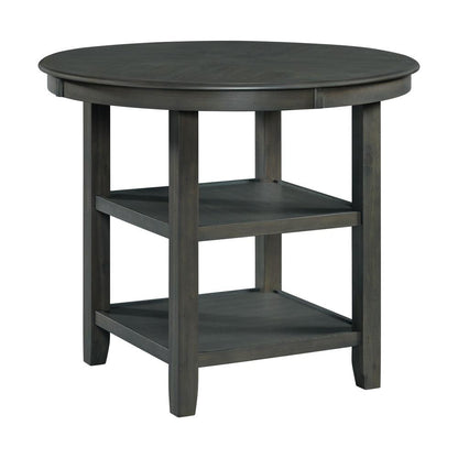Counter Height 5PC Dining Set-Table and Four Faux Leather Side Chairs in Gray