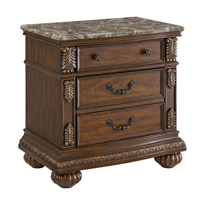 Concerto Queen UPH 3PC Bedroom Set with Black PU in Brown