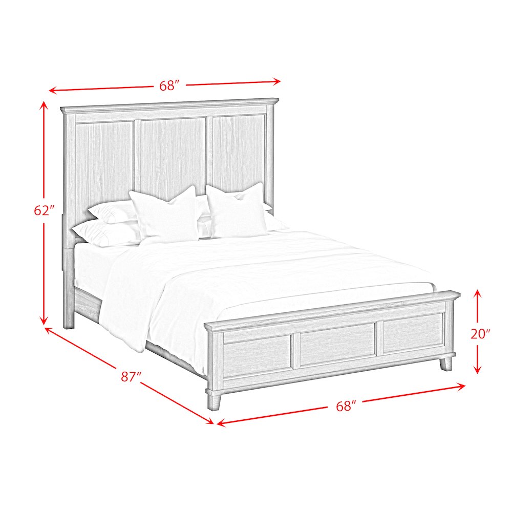 Canterbury Queen Panel 3PC Bedroom Set in Grey