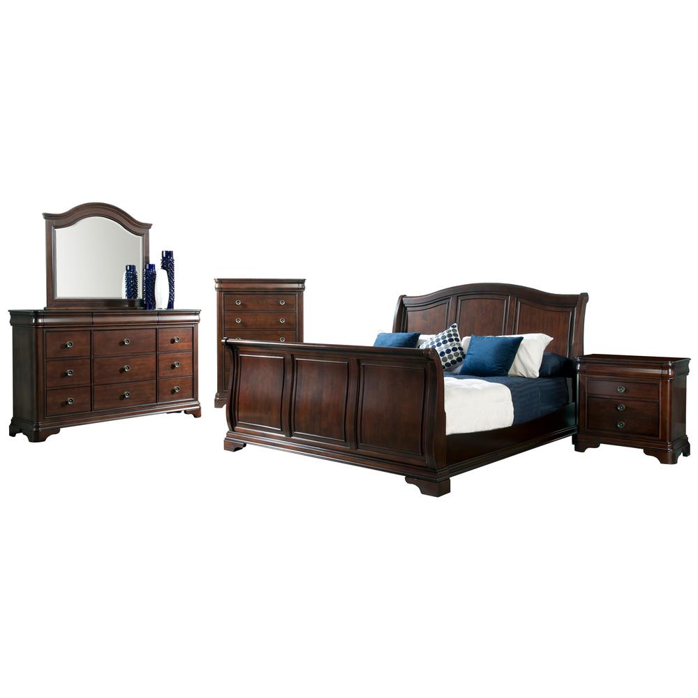 Conley Cherry King Sleigh 5PC Bedroom Set