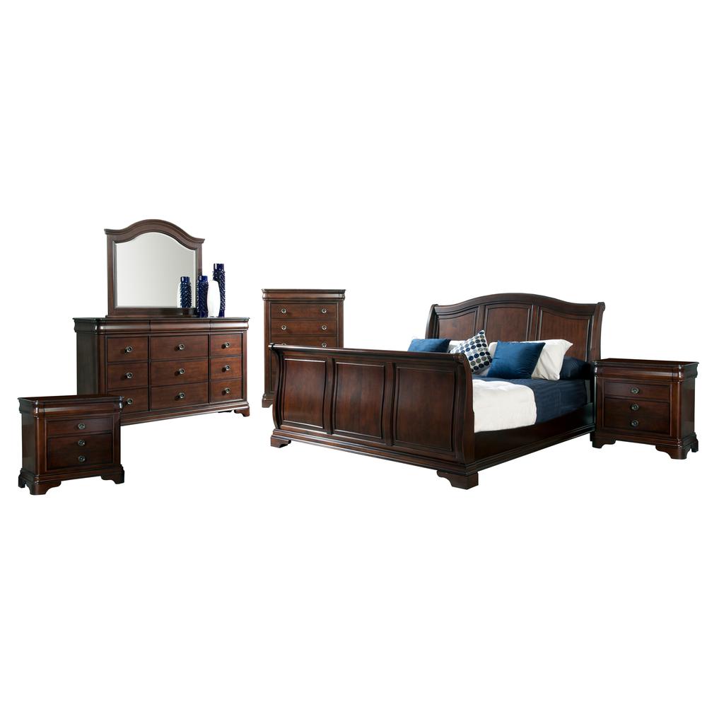 Conley Cherry King Sleigh 6PC Bedroom Set