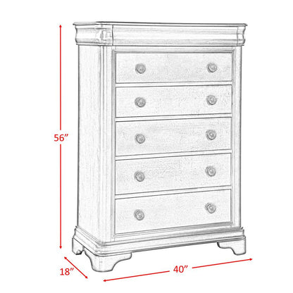 Conley Cherry Queen Panel 5PC Bedroom Set