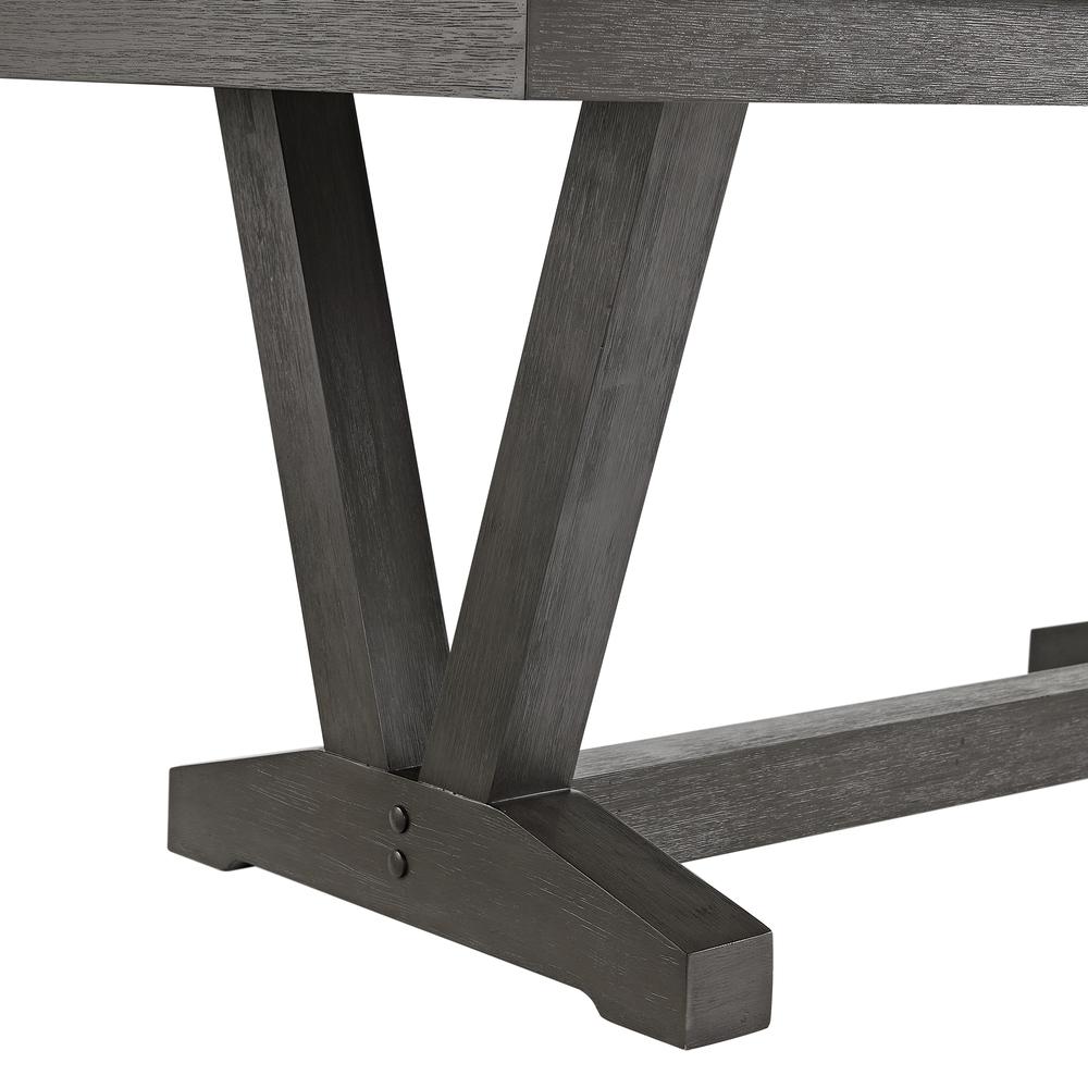 Eve Dining Table w/ White Faux Marble Top in Charcoal
