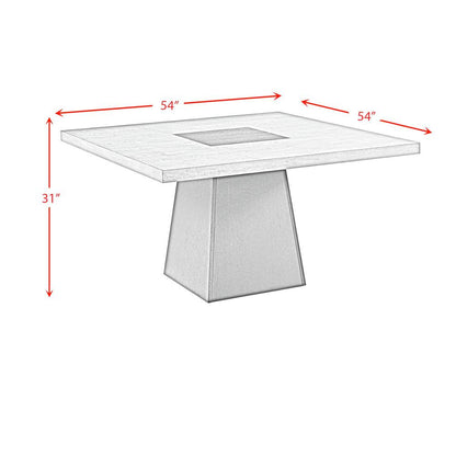 Rizzo 7PC Standard Height Dining Set in Grey-Square Table and Six Chairs