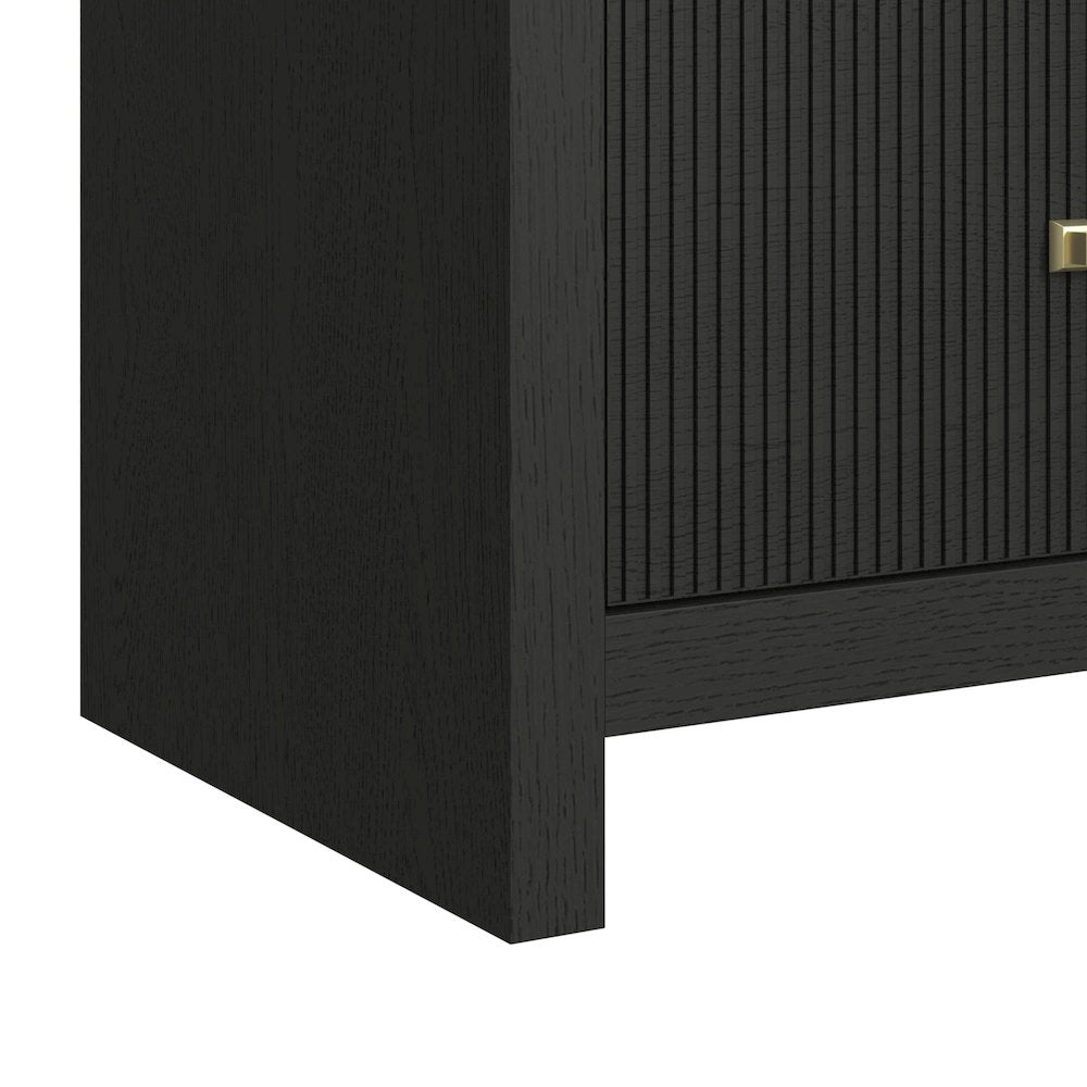 Ridgemont Queen Storage 3PC Bedroom Set in Black with Grain