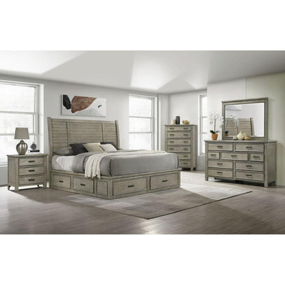 Damen Queen Storage 5PC Bedroom Set in Drift Grey