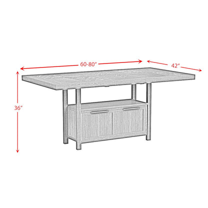 Transcend Counter Table with 20" Leaf in Charcoal
