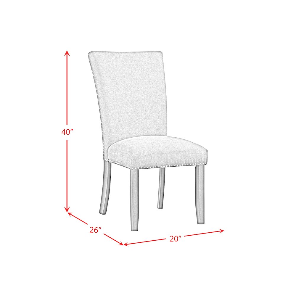 Pinnacle Dining Side Chair with Light Grey Fabric in Charcoal (2 Per Carton)