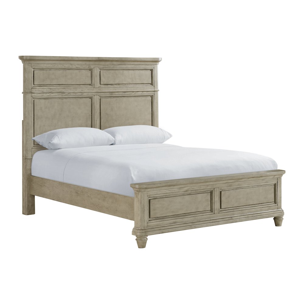 Emiko Queen Panel 3PC Bedroom Set with Door Chest in Light Grey
