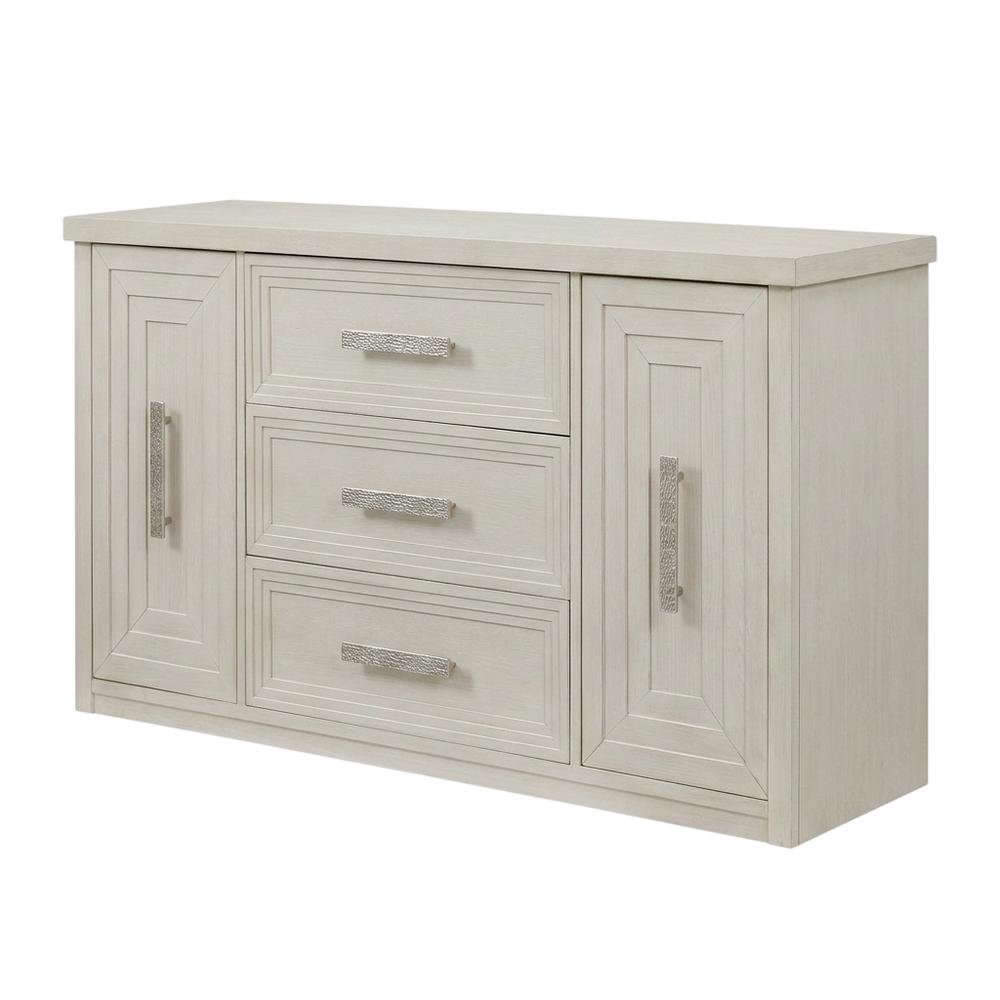 Oak Buffet Cabinet Sideboard with Storage, Credenza, Dining Room, Antique White