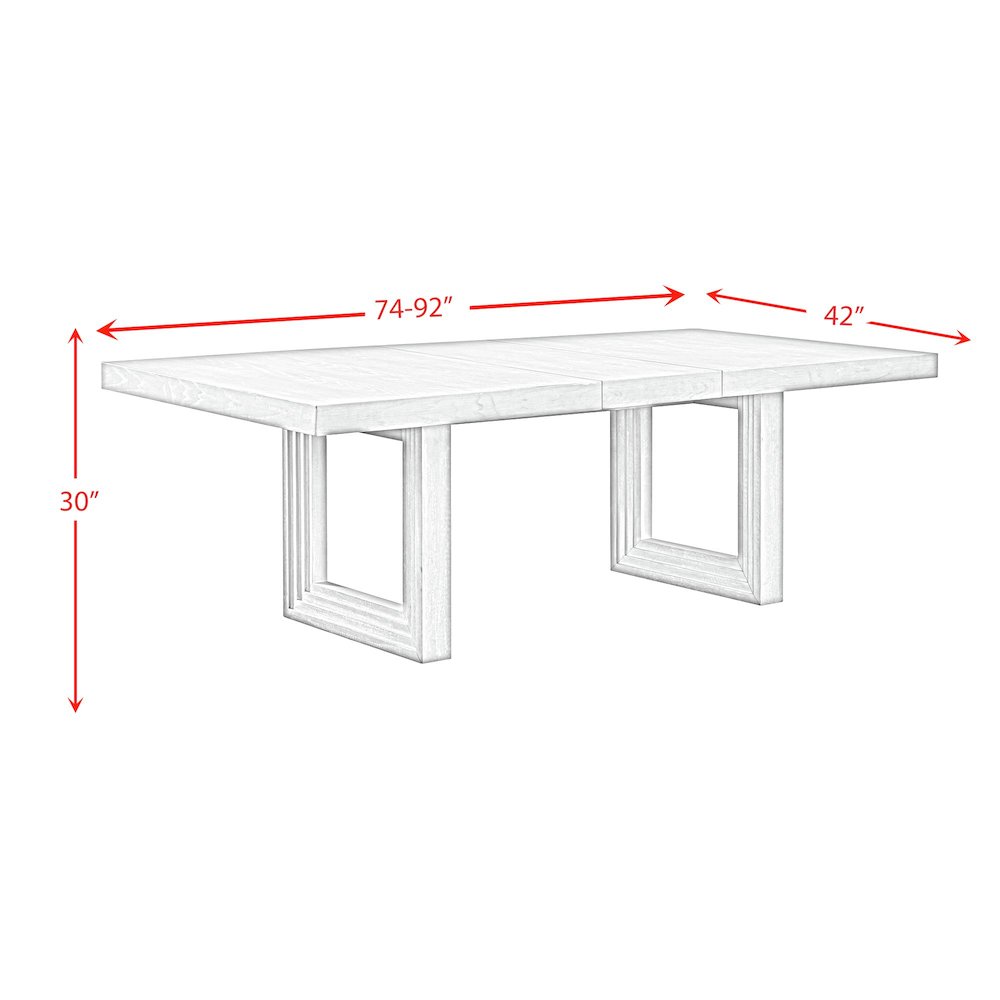 Rhiannon Rectangular Dining Table with 18" Leaf in Antique White