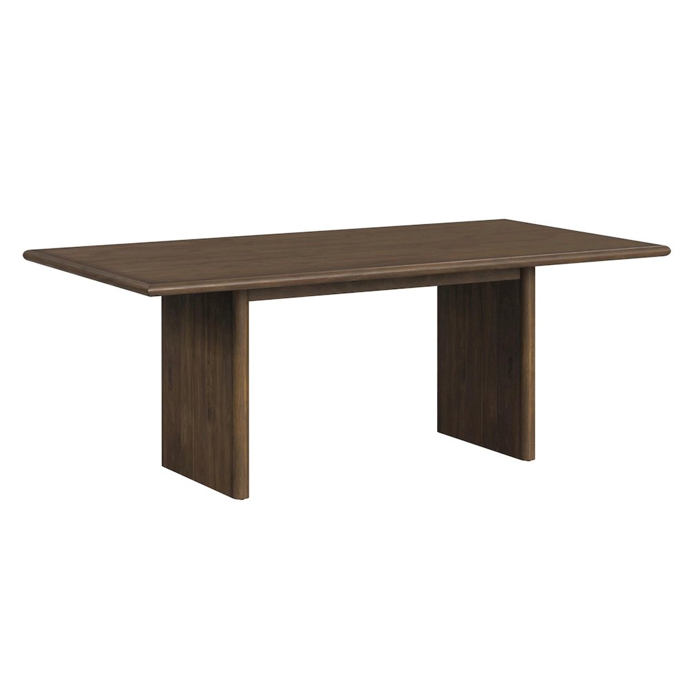 Perth 6PC Standard Height Dining Set in Brown-Table, Four PU Chairs & Bench