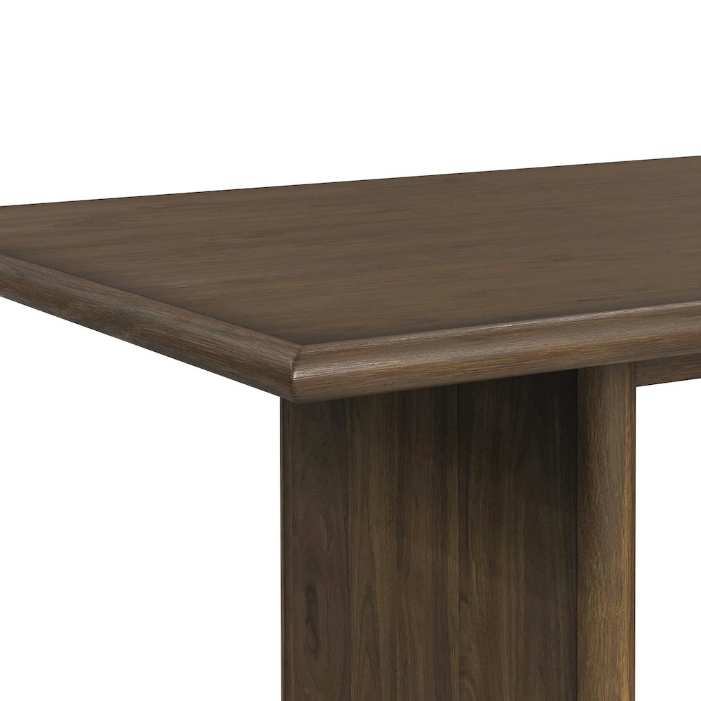 Perth 6PC Standard Height Dining Set in Brown-Table, Four PU Chairs & Bench