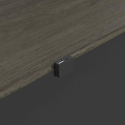 Henrik 2-Drawer Nightstand with USB in Grey