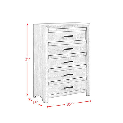 Keely King Panel 5PC Bedroom Set in White