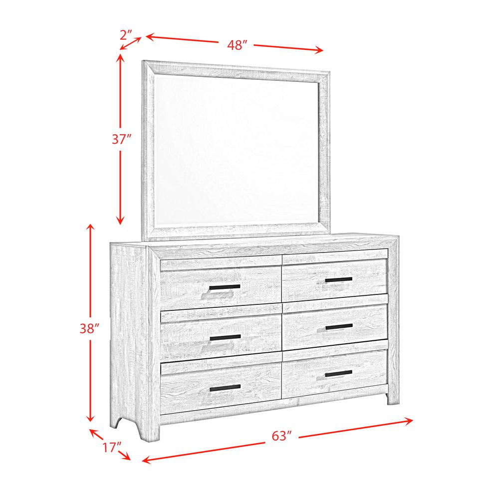 Keely Twin Panel 5PC Bedroom Set in White
