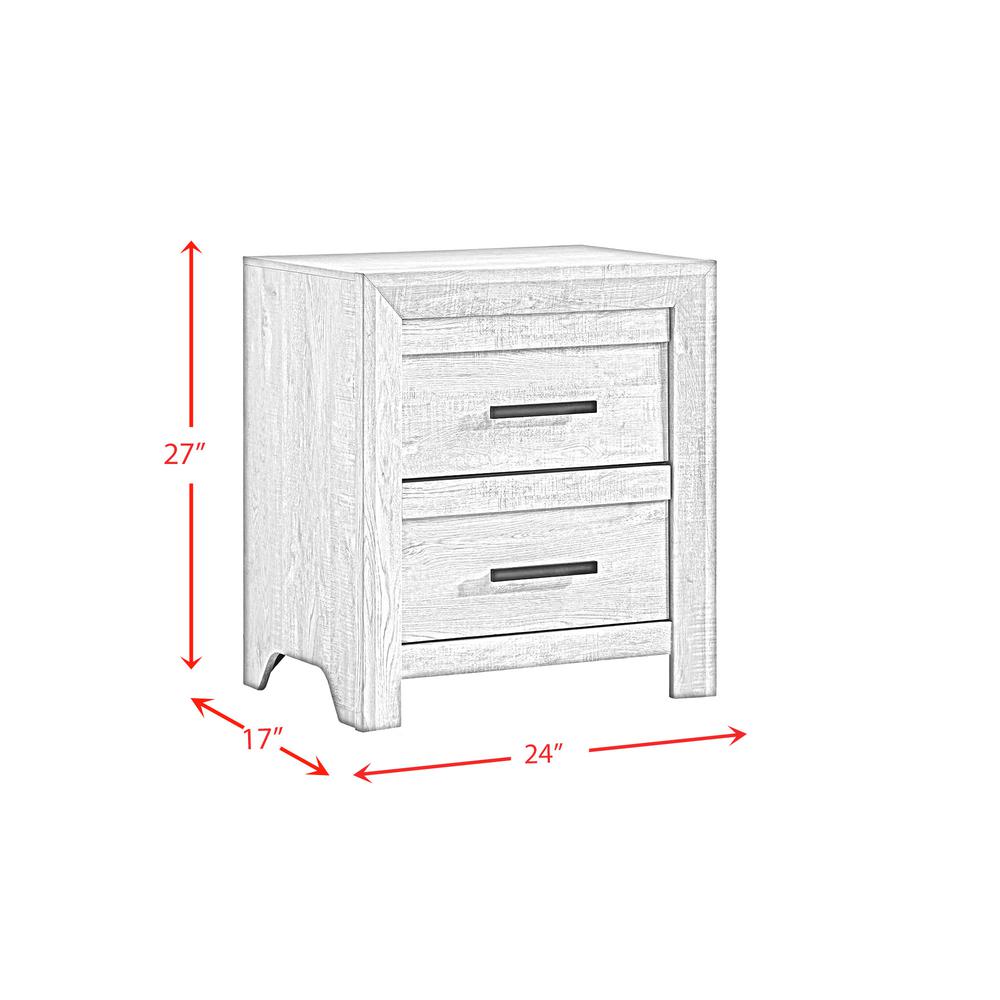 Keely 2-Drawer Nightstand in White