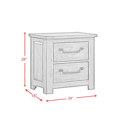 Memphis 2-Drawer Nightstand with USB in Grey