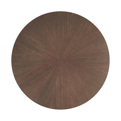Veronica 5PC Dining Set in Walnut-Round Table and Four Dark Grey Fabric Chairs