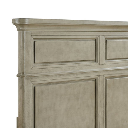 Emiko King Panel 5PC Bedroom Set with Door Chest in Light Grey