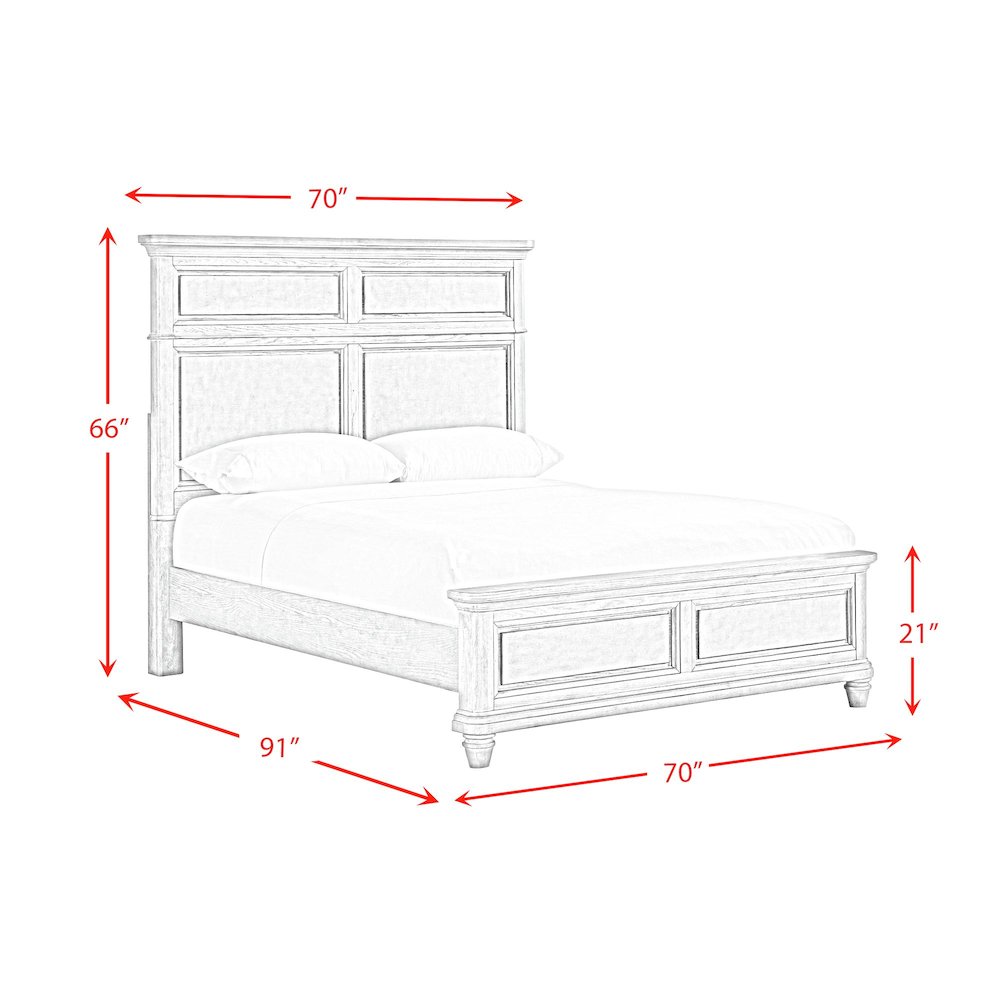 Emiko Queen Panel 3PC Bedroom Set with Door Chest in Light Grey