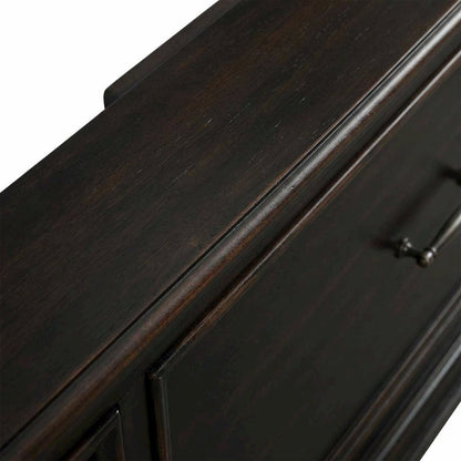 King Platform Storage Bed with Drawers, Traditional Wood Bed Frame,Black