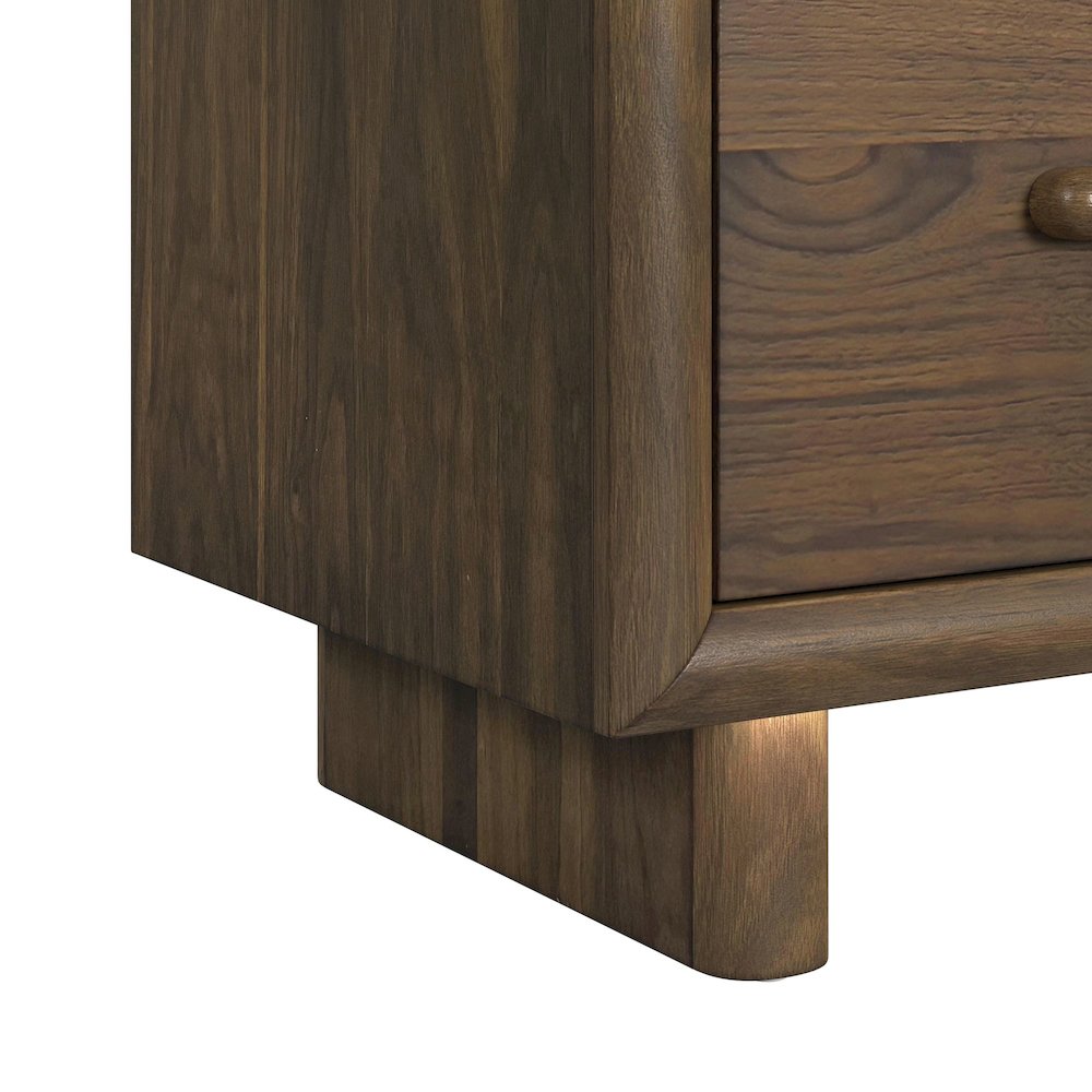 Perth Nightstand with USBC and LED in Brown
