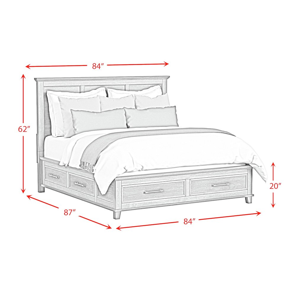 Henrik King Storage Bed in Ivory