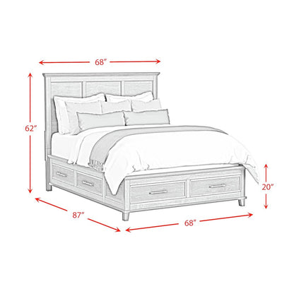 Henrik Queen Storage Bed in Ivory