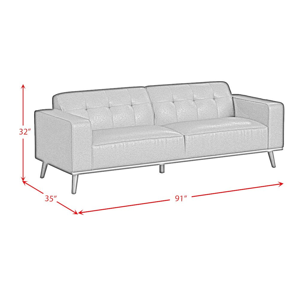 Destiny Sofa with Wood Front in Pebble Brown