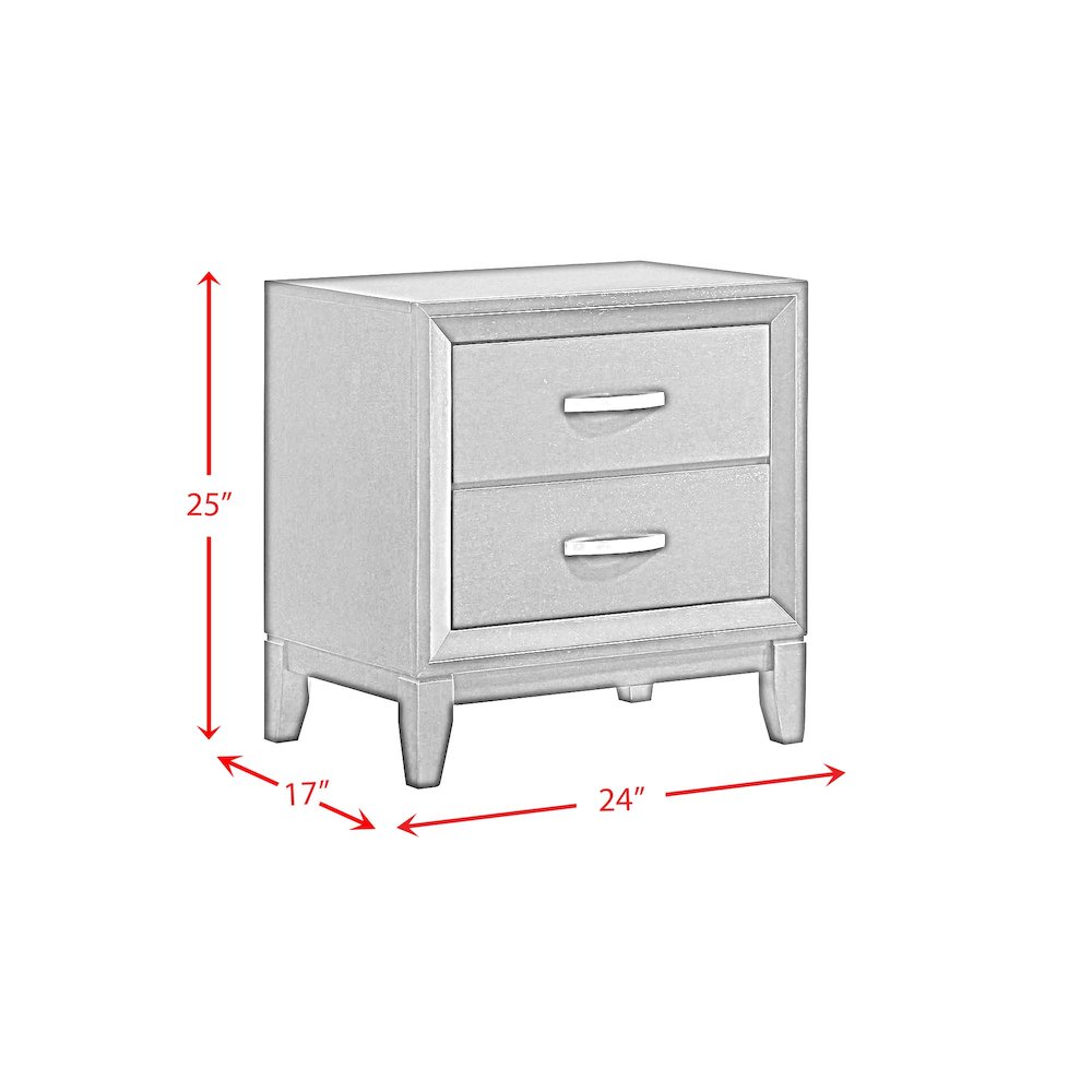 Warren 2-Drawer Nightstand in Merlot