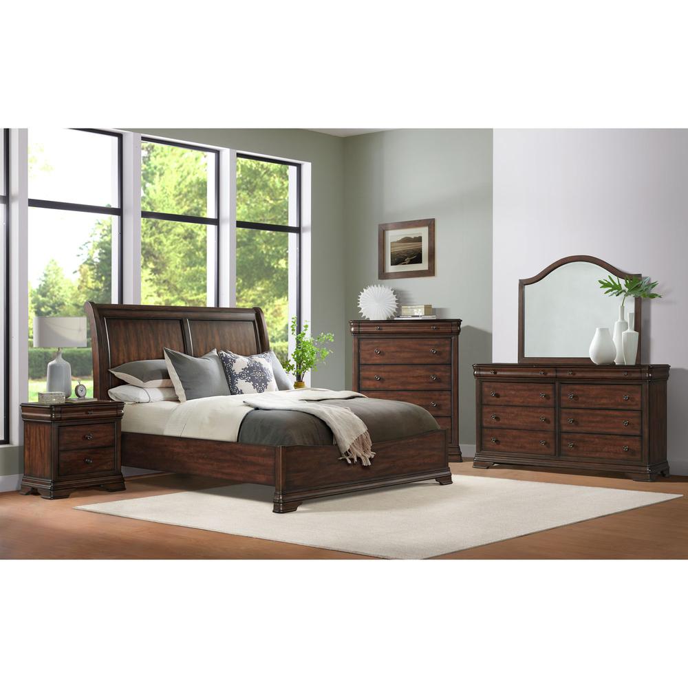 Stark Dresser & Mirror Set in Cherry