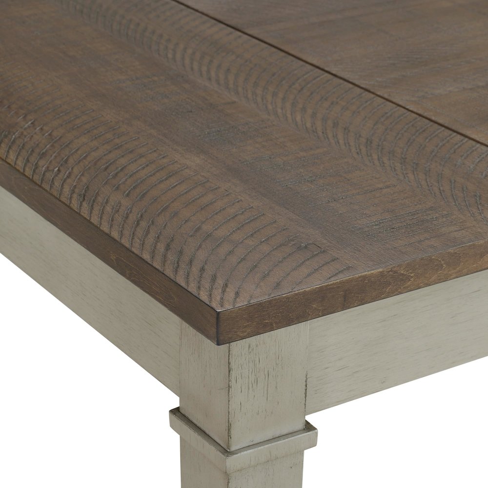 Bloomfield Storage Dining Bench in Medium Brown and Washed Stone