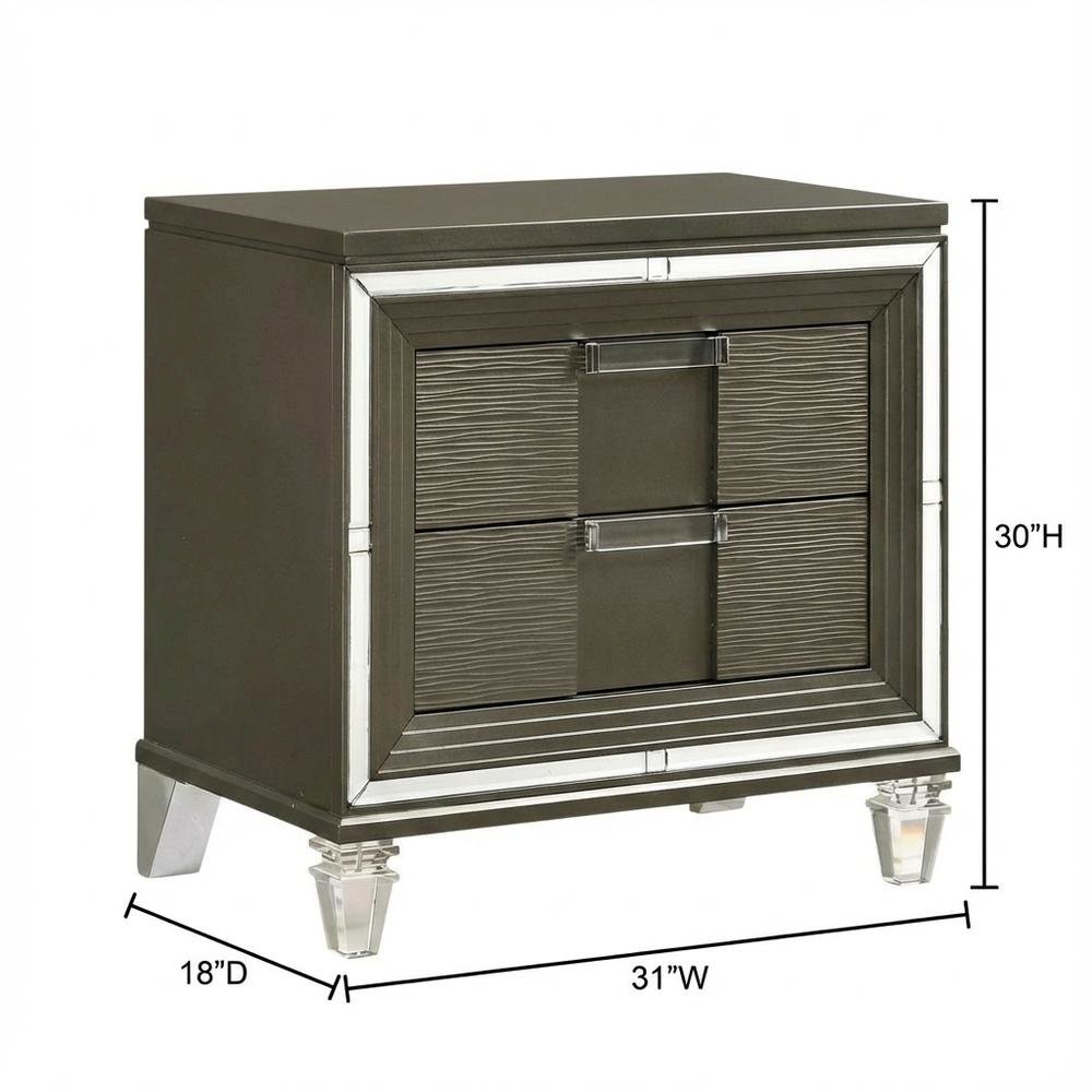 Copper Nightstand with Usb Port and Glam Style