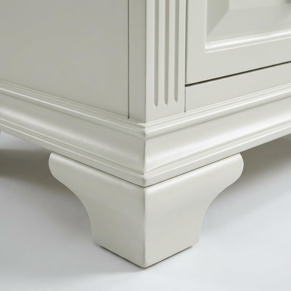 Antique White Nightstand with Usb Port and Spacious Storage
