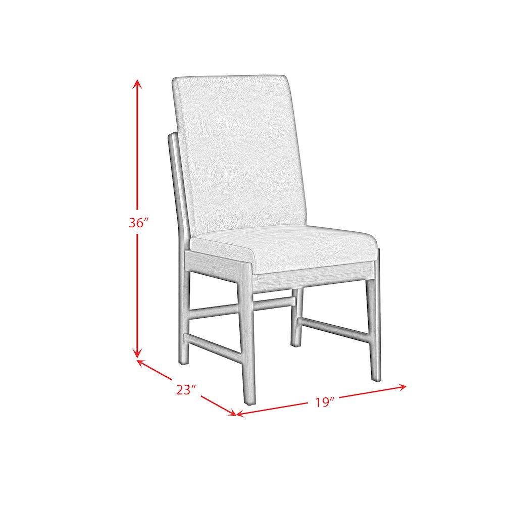 Perth Dining Side Chair with Bozeman Brown PU in Brown (2 Per Carton)