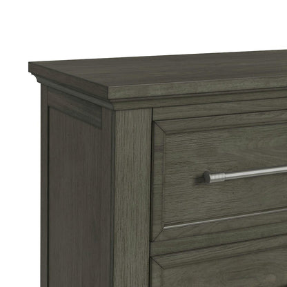 Henrik 2-Drawer Nightstand with USB in Grey