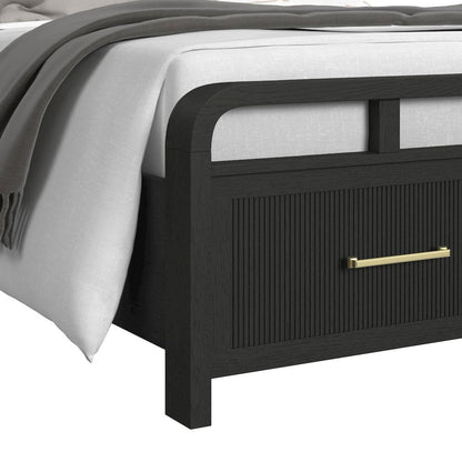 Ridgemont King Storage Bed in Black with Grain
