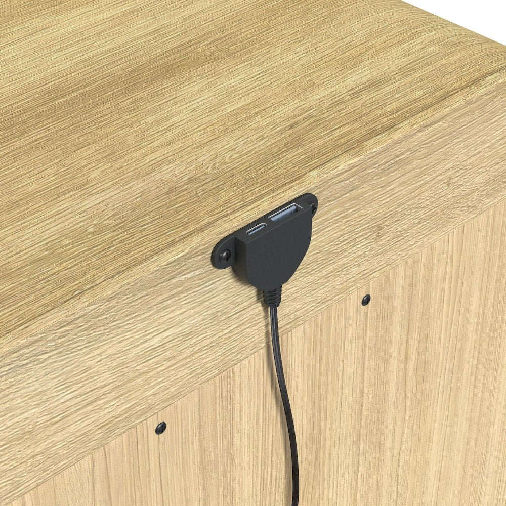 Woodridge 2-Drawer Nightstand with USB in Natural