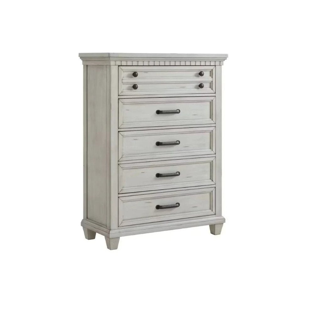 Windom 5-Drawer Chest in Antique White