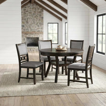 5-Piece Dining Set with Upholstered Side Chairs, Transitional Dining Room,Brown
